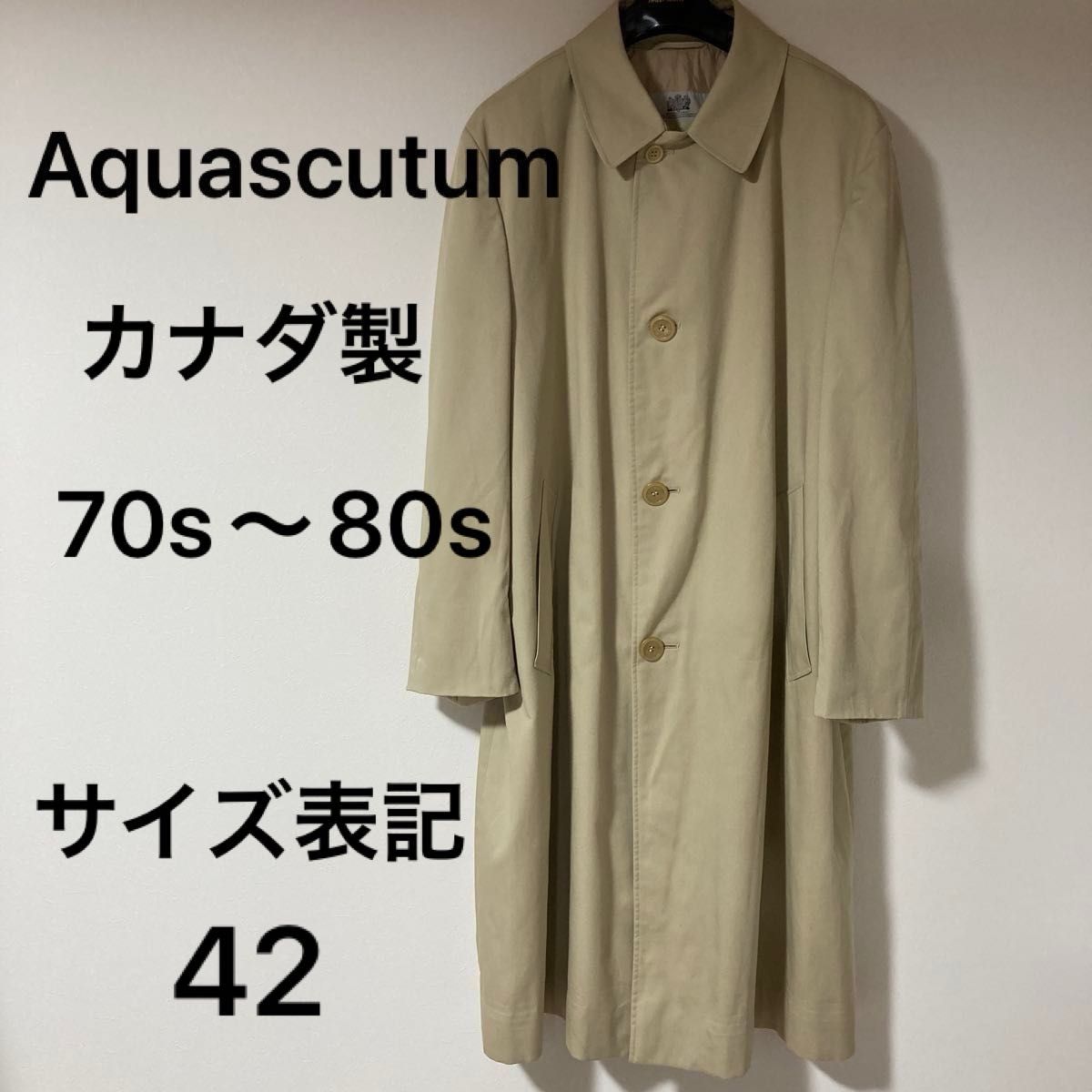 希少 70s80s CANADA製 Aquascutum ツイード トレンチ｜Yahoo!フリマ