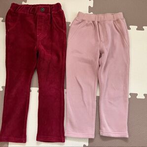 3can4on シューラルー 裏起毛 カットコール パンツ 長ズボン ボトムス 100