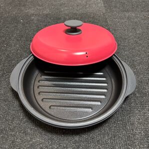電子レンジ専用 レンジで焼ケール 丸型 火を使わないフライパン 新品未使用 箱付