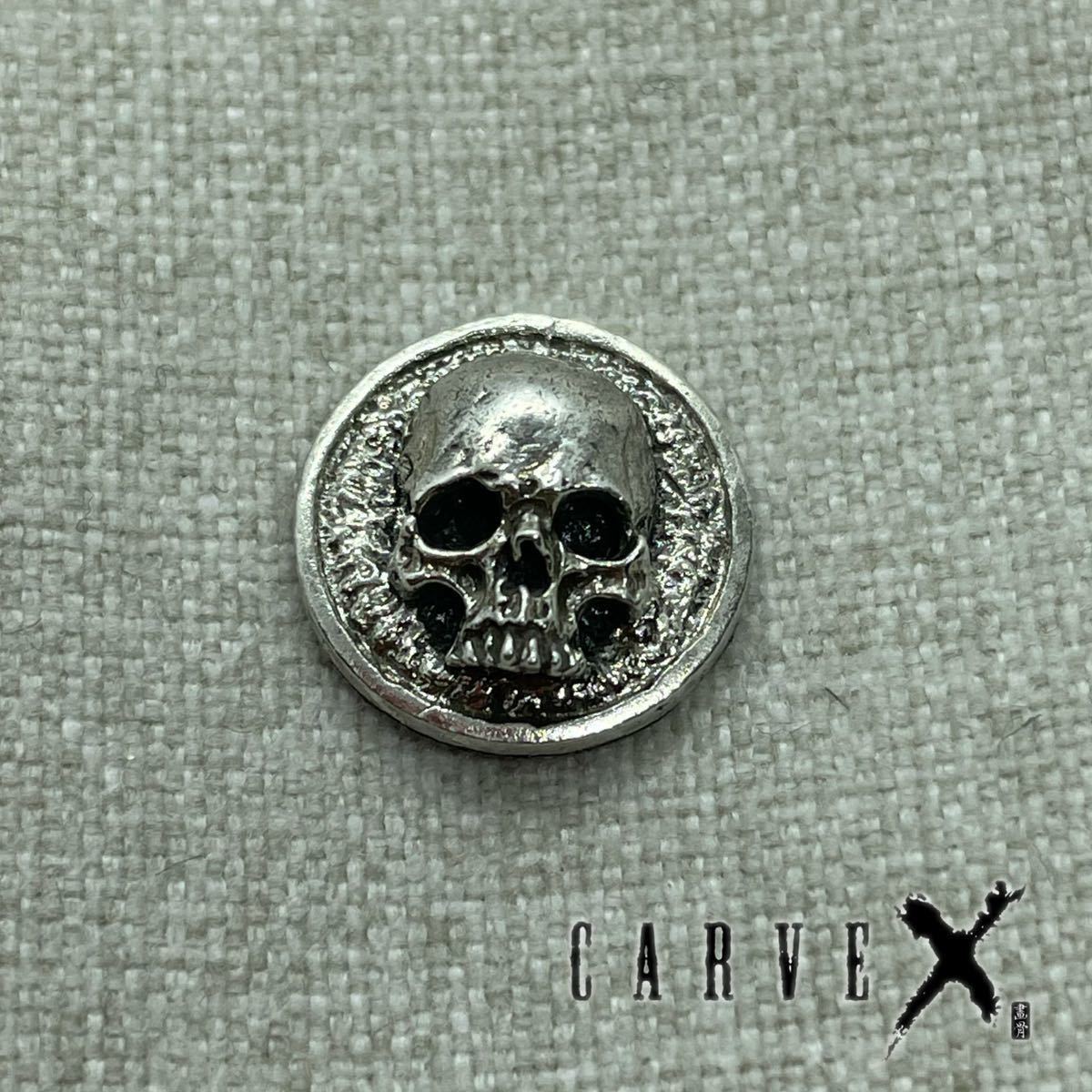 Summer Sale Carvex Made in Japan Versatile Round Skull Emblem Small Craft 925 Silver Handmade Car Bike Mobile Electronic Cigarette Skeleton Skull, mens accessories, necklace, others