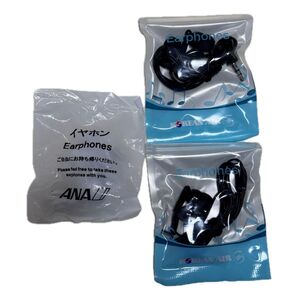 【新品未開封】イヤホン3個セット ANA全日空1個KOREANAIR大韓航空2個
