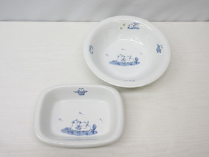 ★YC2832　Lovely Cat　深皿　2枚セット　丸皿　角皿　ネコ　大皿　中皿　盛皿　洋食器　レトロ　アンティーク　送料無料★