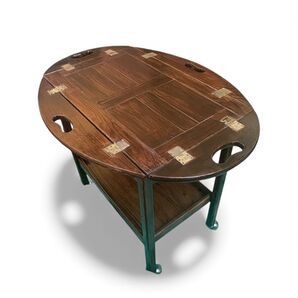 バトラーズトレイテーブル 英国調 折りたたみ キャスター付き サイドテーブル