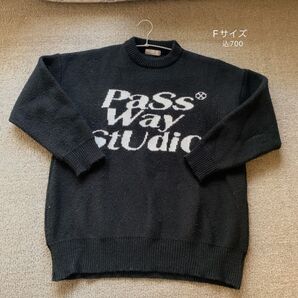 Fサイズ: 長袖 ニット セーター ロゴ