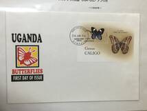 切手：昆虫・蝶／ウガンダ＊１９９６年＊初日カバー＊*_画像1