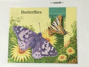 切手：昆虫・蝶／ソマリア＊１９９８年＊シート＊