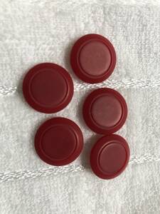 2056 約18㍉　赤　 ボタン ５個セット　ビンテージ　 未使用品　手芸　裁縫　おしゃれ　ハンドメイド　DIY　リメイク
