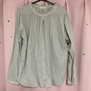 studio CLIP スタディオクリップ フリルネックブラウス チェック柄 長袖