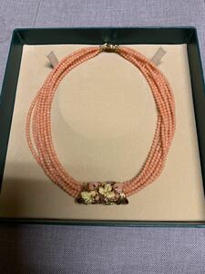  Yamamoto Mari san .. necklace k 18 MARI peach color YAMAMOTO Mali Yamamoto pink .. Yamamoto genuine .
