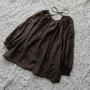 【FRAMe WORK】コットンシルクブラウス F BROWN 絹