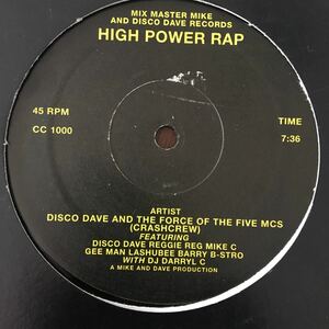 Disco Dave And The Force Of The Five MCs Crashcrew/ High Power Rap