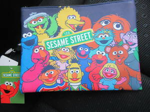 * Sesame Street pouch Elmo Cookie Monster stylish fastener case rare rare * new goods unused tag attaching 