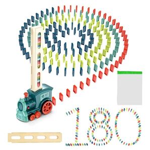ドミノ わくわくドミノカー 180枚 ドミノケース二本 収納袋付き 積み木 自動 知育玩具 ドミノ倒し おもちゃ プレゼント