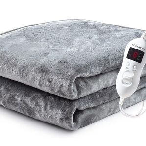 電気毛布 敷き 洗える 140×80cm 8段階温度 4段階タイマー 速暖 節電 省エネ グレー 電気ホットカーペット