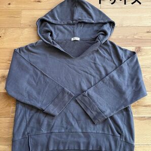 サマンサモスモス オーバーサイズパーカー フード付き スウェット チャコール 長袖 Fサイズ