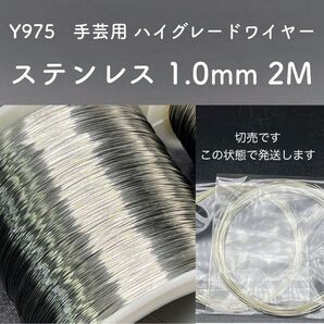 SALE! Y976 ステンレス シルバー 1.0mm 2M ハイグレードワイヤー 手芸用ワイヤー 切売