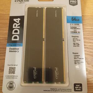 Crucial DDR4 Pro Desktop Memory 64GB (2x32GB) 3200MT/s UDIMM Kit