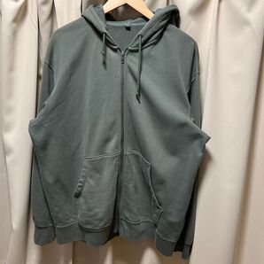 ユニクロ スウェットフルジップパーカー XLサイズ グリーン 2025年購入品