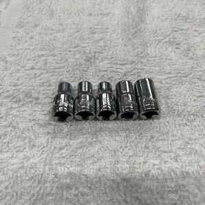 1/4ソケット5個 4.5 5 5.5 6 7ミリ