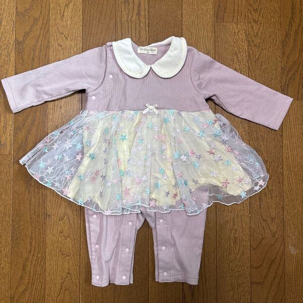 【Si Shu Non】ロンパース シフォンスカート 裏起毛 刺繍 チュール シシュノン 秋冬 セレモニー 結婚式 入園式