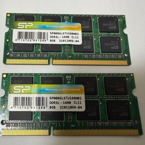 SiliconPower ノートPCメモリ DDR3L-1600 8GB×2枚組 合計16GB 中古品h