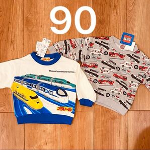 新品 トミカトレーナー 90 パトカー 救急車 消防車他 プラレール 新幹線