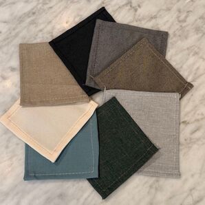 コースター8枚セット!(北欧モダン 和モダン 鍋敷き リネン 布