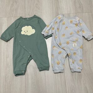 60〜70cm カバーオール2枚セット 男の子 フタフタ