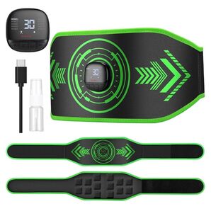 EMS 腹筋ベルト10モード×30レベル 30分タイマー 14枚3D伝導布 ジェル不要 腹筋ベルト ダイエット器具