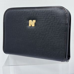 NINA RICCI メンズ オーガナイザー クラッチバッグ エンボスレザー ペンホルダー カードケース セカンドバッグ ビジネス