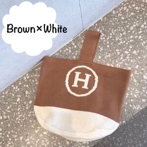 【値下げしました◎】ワンショルダーバッグ トートバック ニット バイカラー