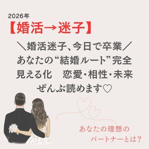 11月末までの限定価格!【婚活迷子→進展】あなたの結婚ルート診断彼の気持ち/出会い時期/相性/未来レポ