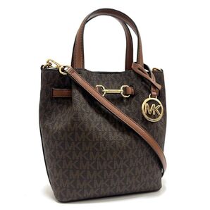 マイケルコース カーソン ハンドバッグ ショルダーバッグ ブラウン 茶 レザー チャーム MKシグネチャー MICHAELKORS