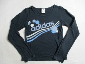 BA279【adidas】アディダス　プリント　長袖　Ｔシャツ　男女児　濃青　150