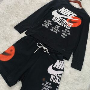 NIKE WORLD TOUR セットアップ 長袖Tシャツ ショートパンツ 黒