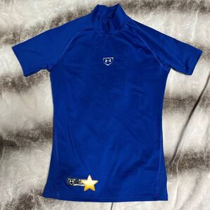 野球 アンダーアーマー アンダーシャツ ブルー 半袖 Lサイズ ④