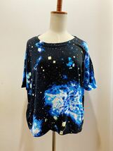 【716】tricolour/トリコロール/トップス/半袖カットソー/Tシャツ/宇宙/コスモ_画像1