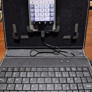 Android スマホフォン micro USB Type-b 用 ケース型 キーボード マウス付き ブラック