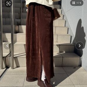 kastane 【低身長サイズ/2サイズ展開】チュールベロアスカート