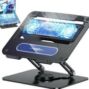 ノートパソコン冷却台 強力 冷却ファン 取り外し可能 カーボンスチール スタンド 折りたたみ式 ノートパソコン
