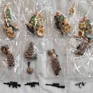 レゴ互換 特殊部隊 ミリタリー ミニフィグ 8体セット パーツ武器多数【B】