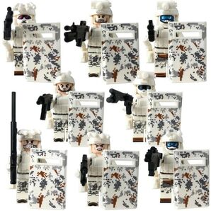 レゴ互換 特殊部隊ホワイト ミニフィグ 8体セット パーツ武器多数