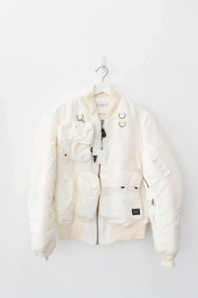 激レア　美品　送料込　LABRAT PORTER MA-1 ジャケット White MA-1 Bomber jacket ラブラット　ポーター　白　サイズM