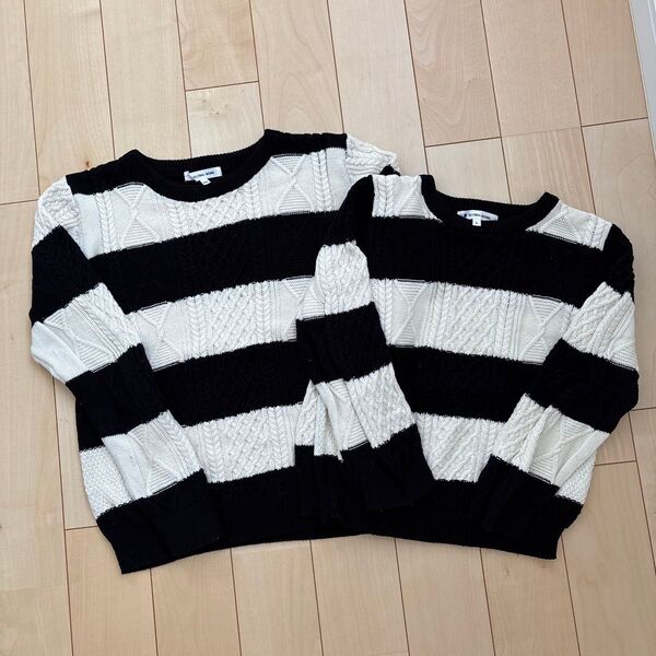 グローバルワーク ニット110cm〜120cm 130cm〜140cmお揃い ボーダー