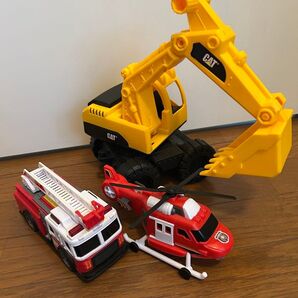 消防車 ヘリコプター ショベルカー