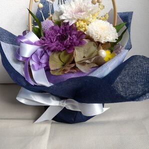 仏花プリザーブドフラワー お供え花 籠花 花 長持ちする花 菊 長持ちする花 フラワーアレンジメント ハンドメイド