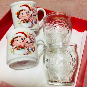 ペコちゃん ポコちゃん クリスマスカップ&プリングラス 計4個セット 不二家