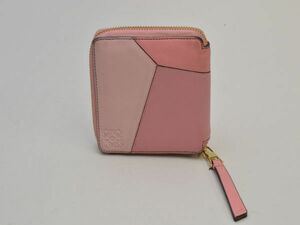  Loewe LOEWE мозаика 2 . бумажник кожа раунд застежка-молния Pink Lady -sF-ST2047