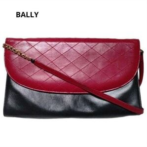 Barry ショルダーバッグ クラッチバッグ レザー バイカラー レッド ネイビー ヴィンテージ アンティーク バリー