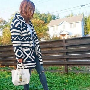 ネイティブ柄ニットコート アンティバルリスティック ANTIBALLISTIC モコモコロングカーディガン